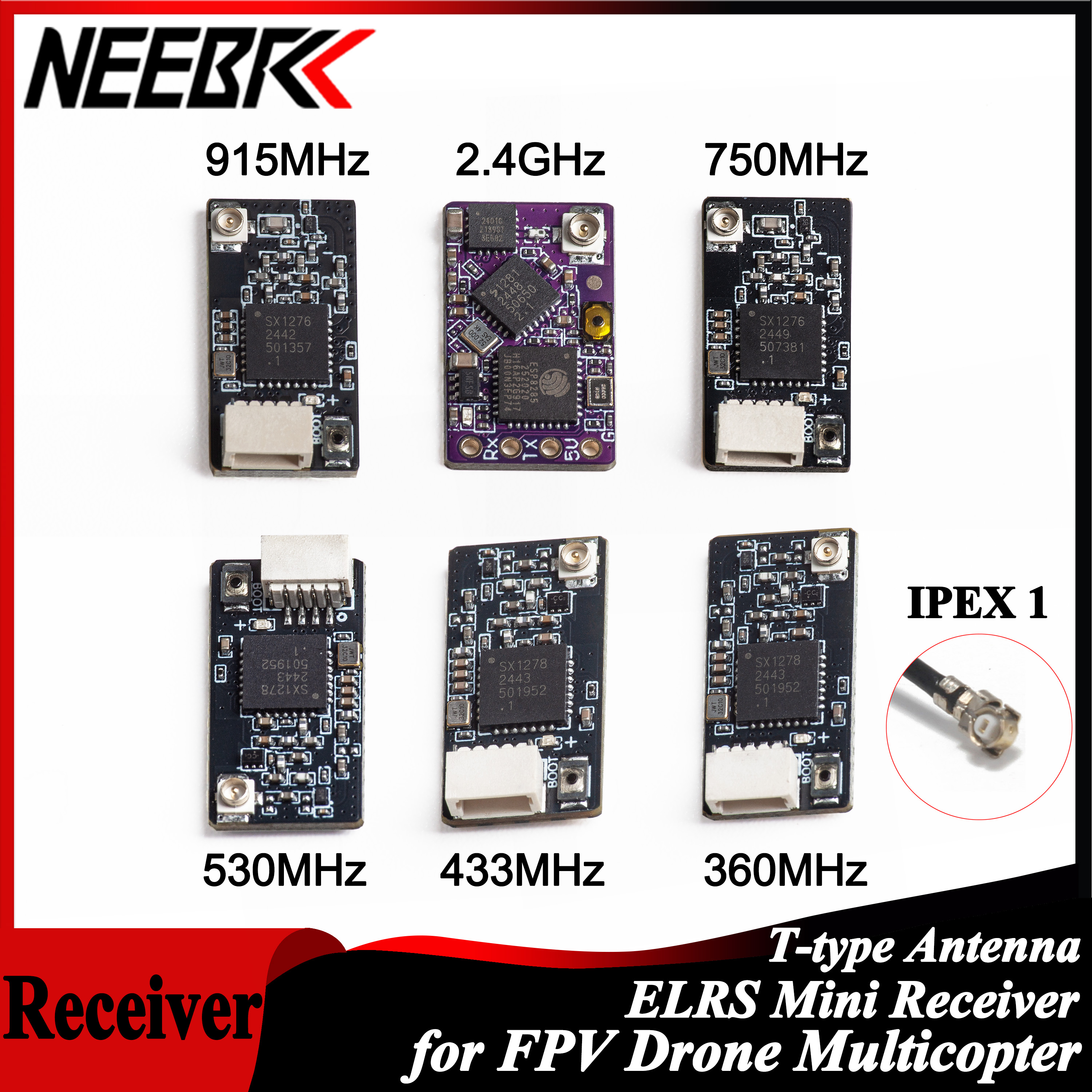 Fpv Drone Antenna - NEEBRC ELRS 2.4G/915Mhz/360Mhz/433MHz/530MHz/750Mhz RX Long Range
