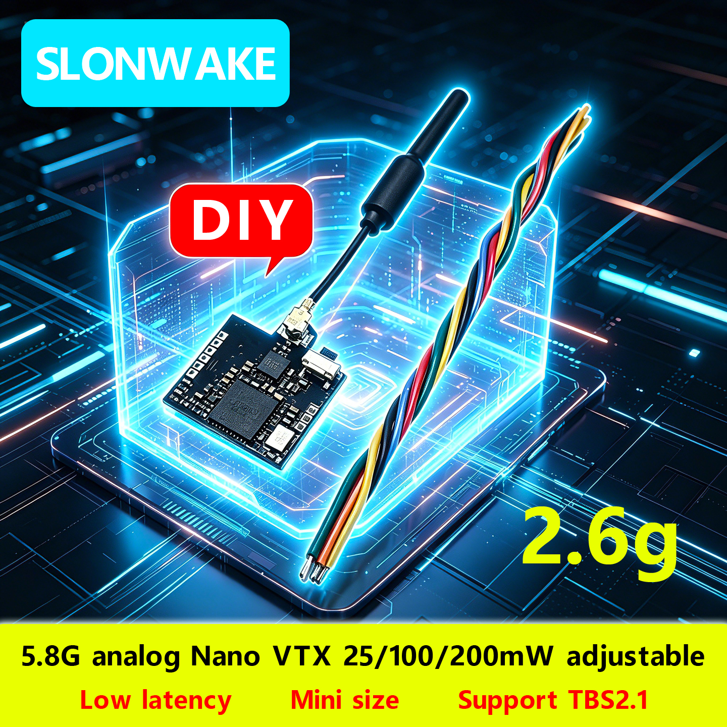 SLONWAKE Nano 5.8G 48CH 200mW  - Fpv Drone Transmitter のレビューと価格