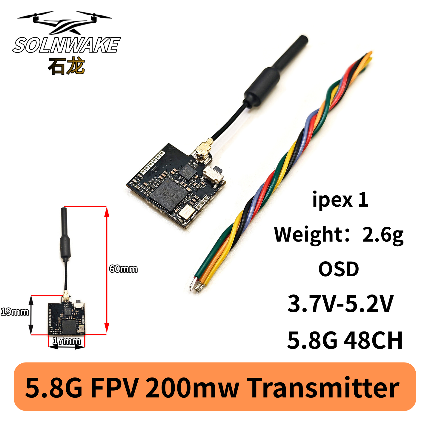 SLONWAKE Nano 5.8G 48CH 200mW  - Fpv Drone Transmitter のレビューと価格