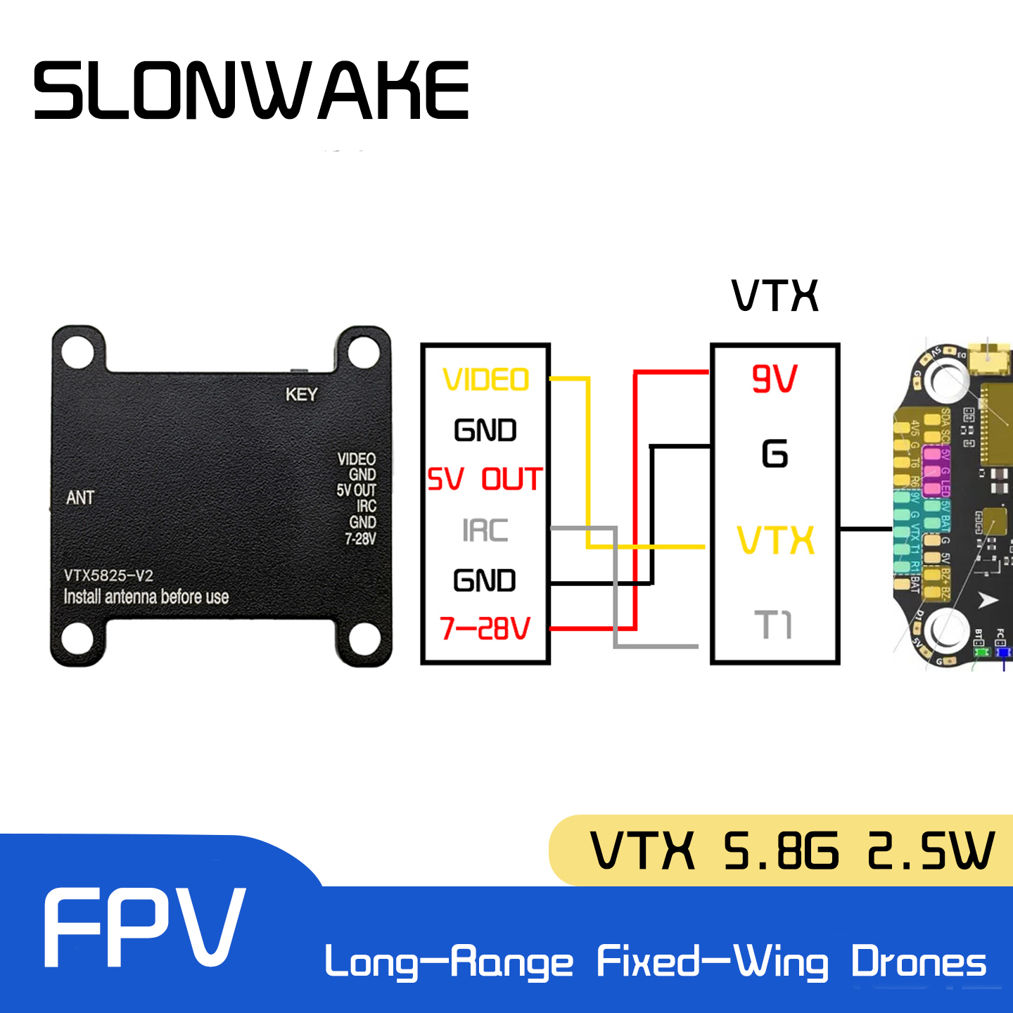 SLONWAKE 5.8G 48CH FPV Transmi - Fpv Drone Receiver のレビューと価格