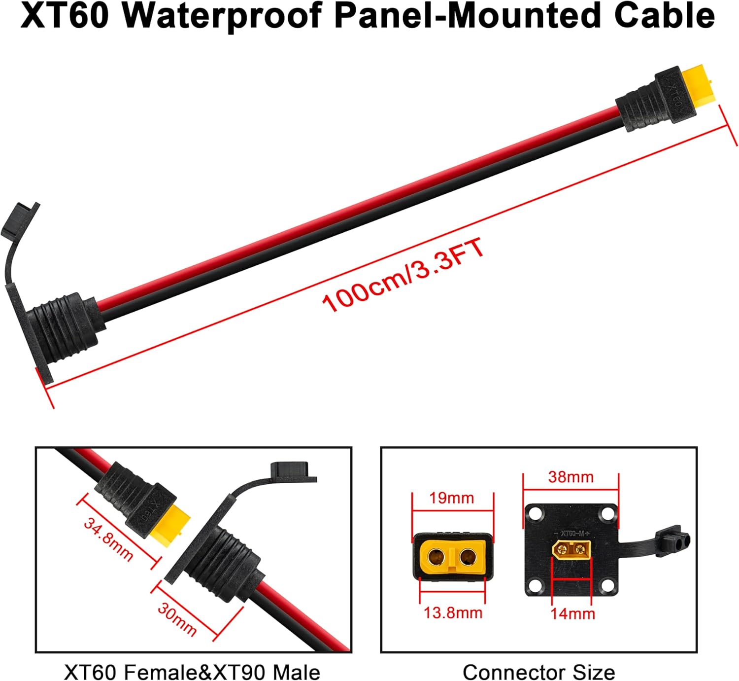 JMUYTOP 3FT 12AWG XT60 Panel M - Fpv Drone Charger のレビューと価格