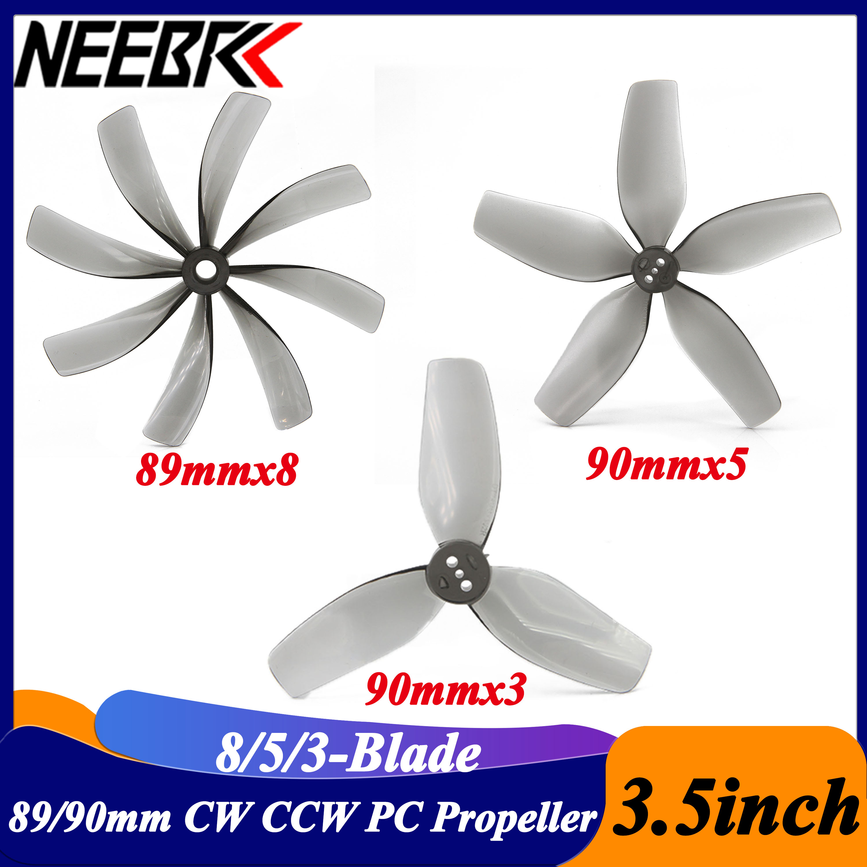2Pairs 3.5inch 89x8 90x5 90x3  - Fpv Drone Quadcopter のレビューと価格