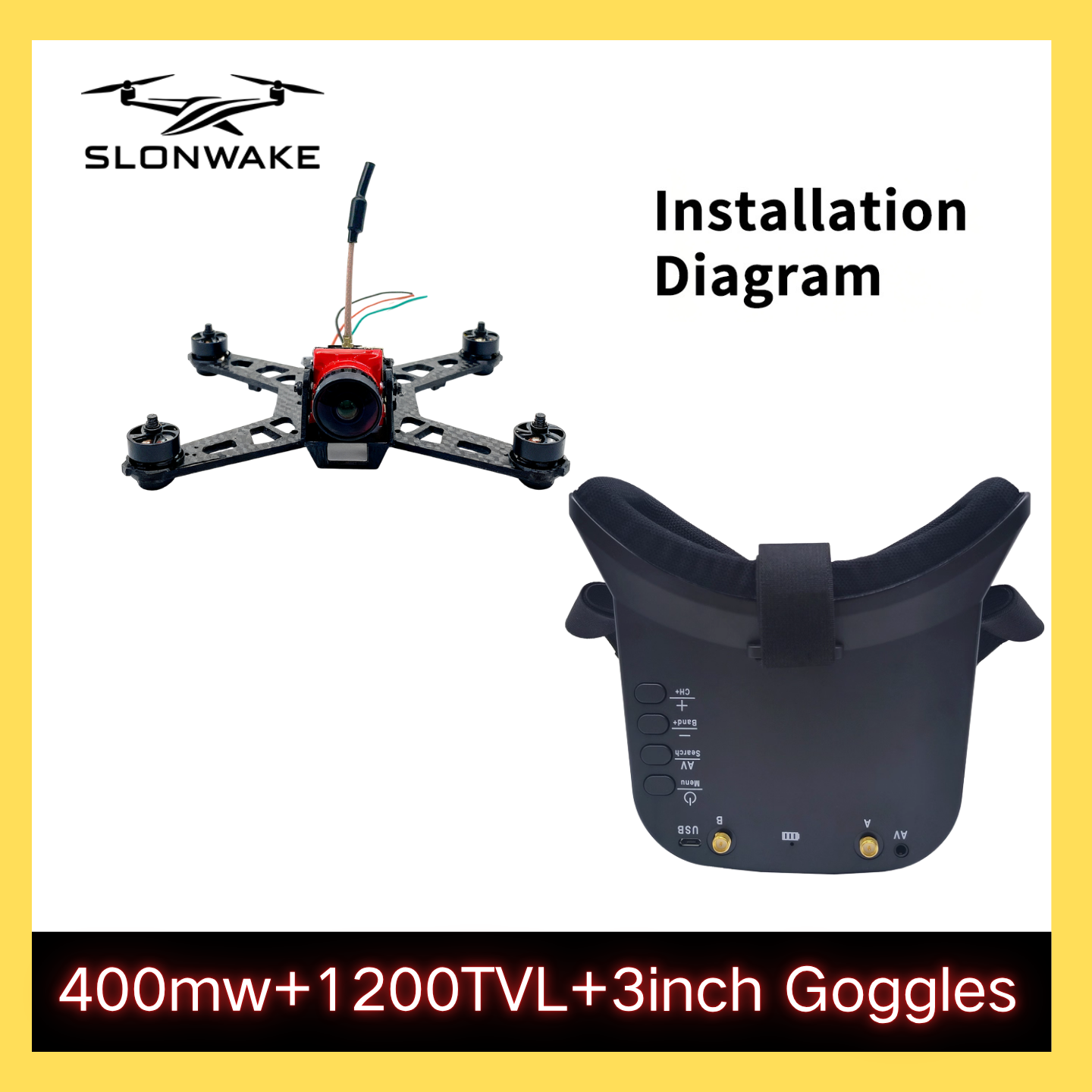 SLONWAKE 5.8G 48CH FPV 400mw V - Fpv Drone Camera のレビューと価格