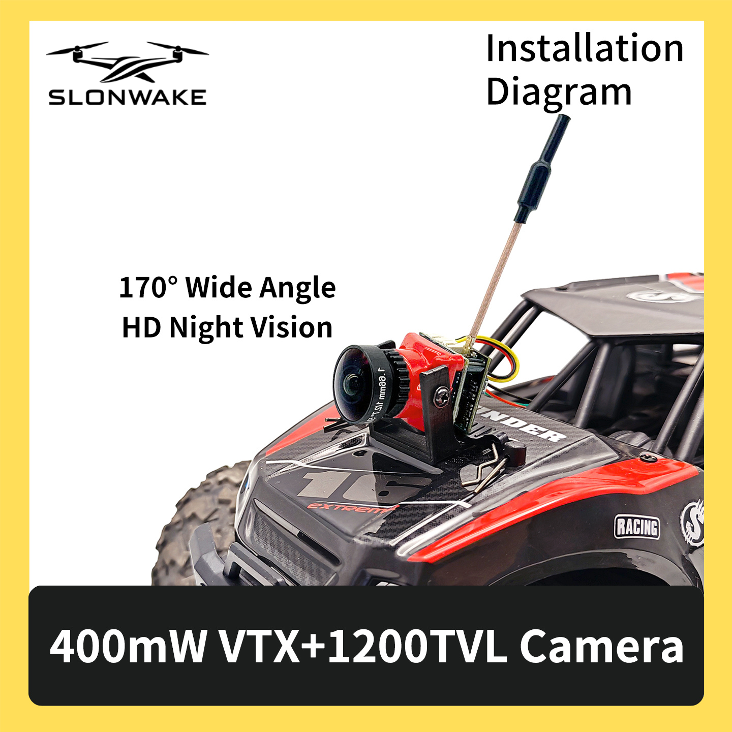 SLONWAKE 5.8G 48CH FPV 400mw V - Fpv Drone Camera のレビューと価格