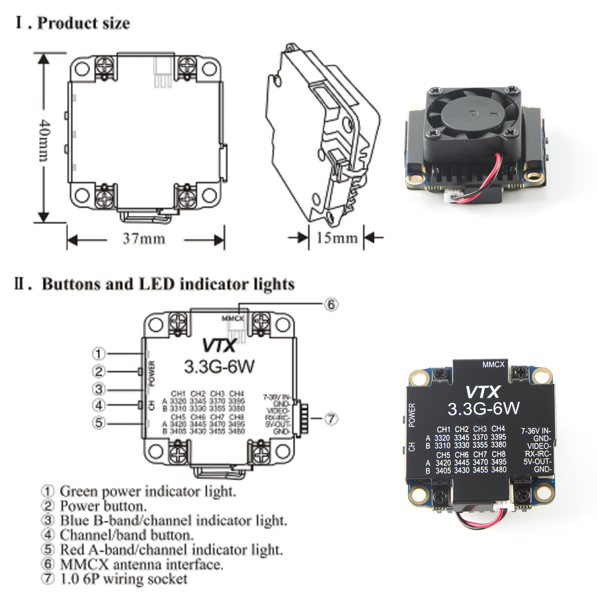 FPV Video Transmitter 3.3G 6W  - Fpv Drone Transmitter のレビューと価格